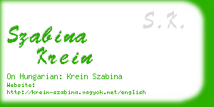 szabina krein business card